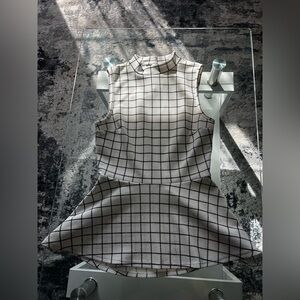 Iz Byer Black and White Checkered Top